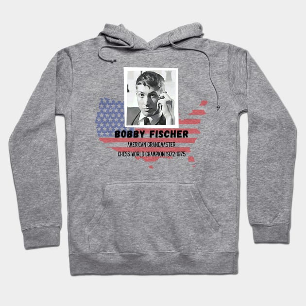 Bobby Fischer GM American Chess Hoodie by Chessfluencer